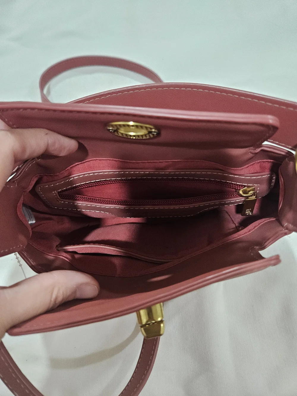 Melie Bianco Pink Leather Crossbody Bag